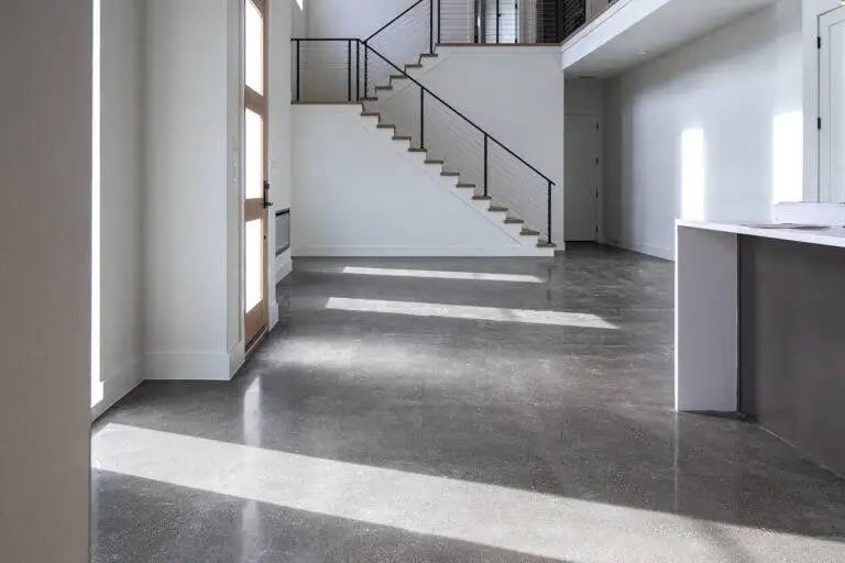 Cream polished concrete floor