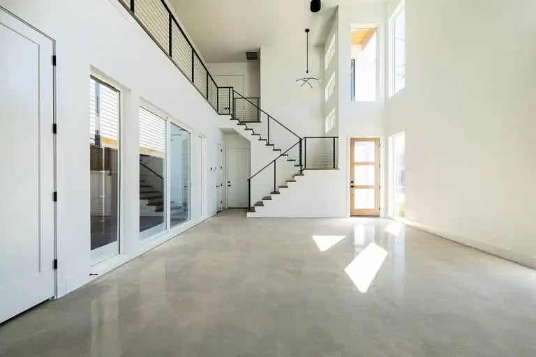 Cream polished concrete floor, Dallas