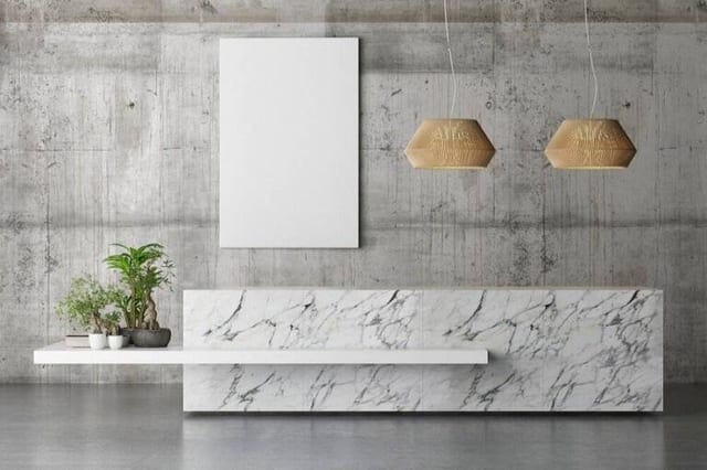 Hotel lobby polished concrete floors