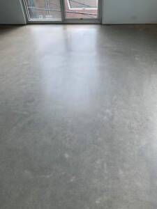 Light gray polished concrete floor