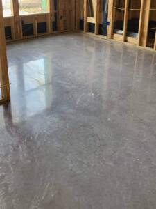 Light gray polished concrete floor