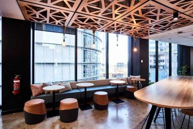 Modern industrial office polished concrete floors