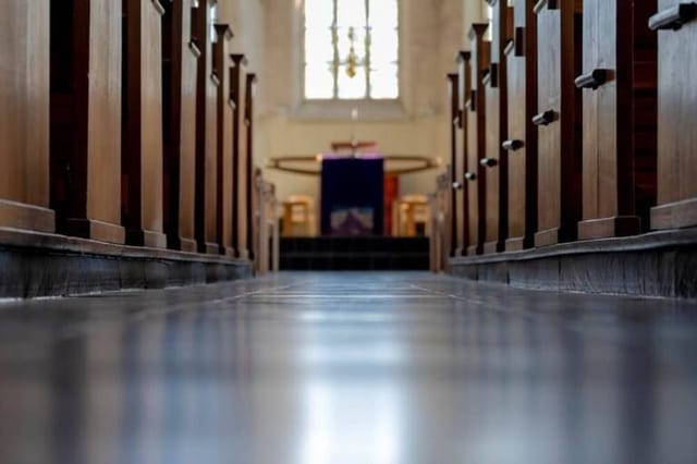 Polished concrete floors church sanctuary
