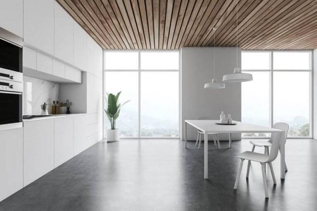 Polished concrete floors hotel cafe