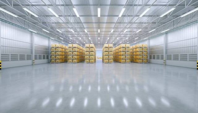 Polished concrete warehouse floors