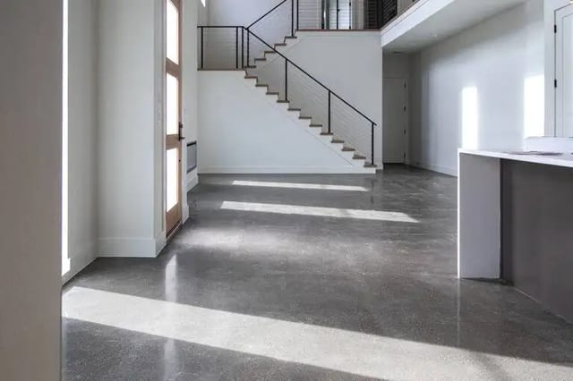 Cream polished concrete floor