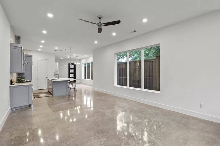 Polished concrete new construction