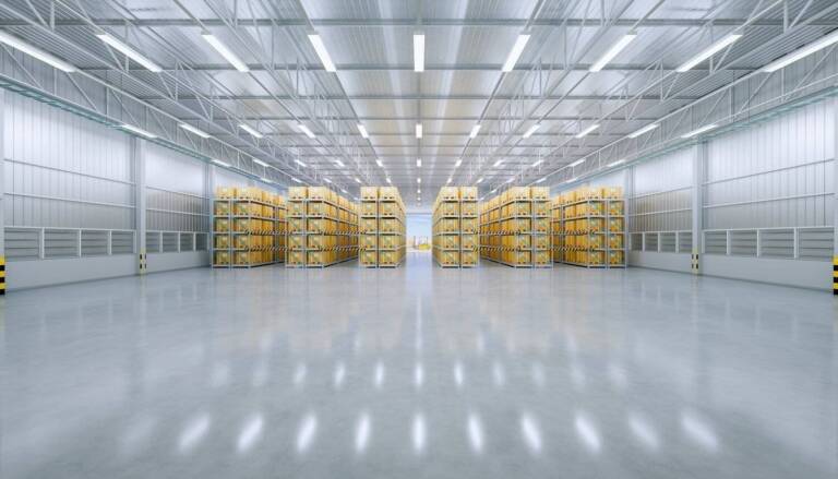 Polished concrete warehouse floors