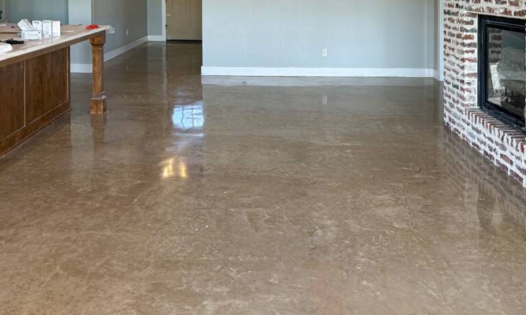 Residential Cream Polished Concrete Floors - Fort Worth Polished Concrete Floors