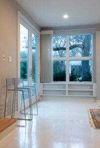 This concrete overlay was polished to a high gloss finish to brighten up the house