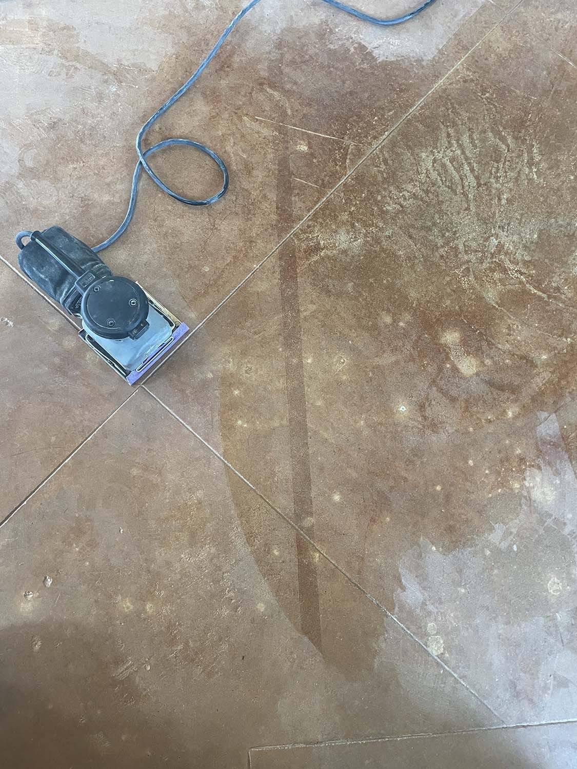Stained Concrete Floor Repair