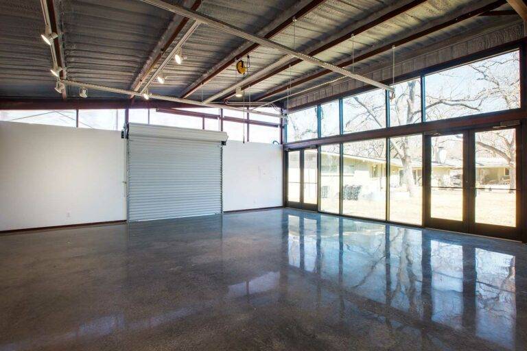 Barndominium Salt and Pepper Polished concrete Floor Bishop Arts Neighborhood Dallas Texas
