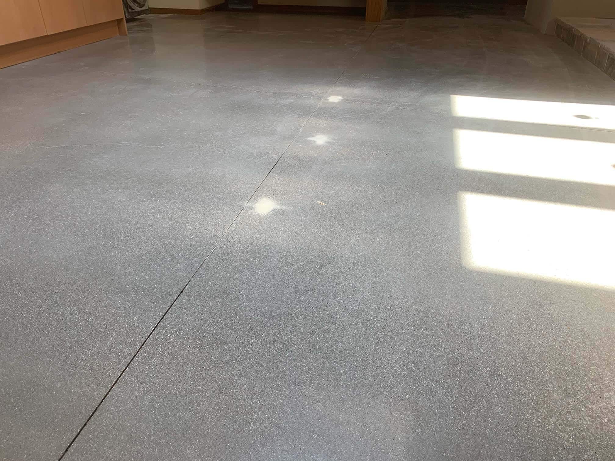 Light gray polished concrete floor