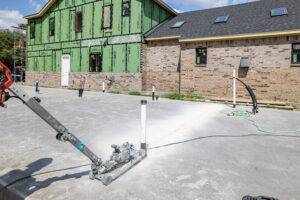 Sawing Relief Cuts into Freshly Poured Residential Concrete