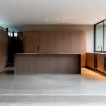 Salt and pepper residential polished concrete floor, West Dallas